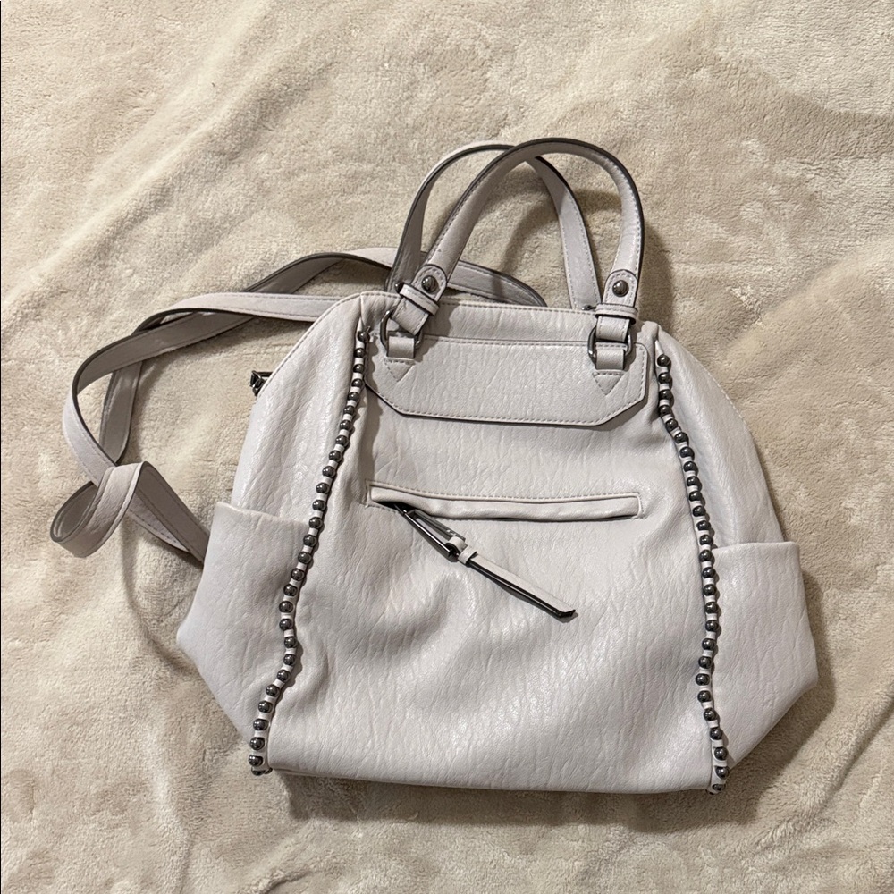 Jessica Simpson Cream Backpack with Silver Accents